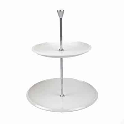 Cake Stand 2 tier Ceramic White