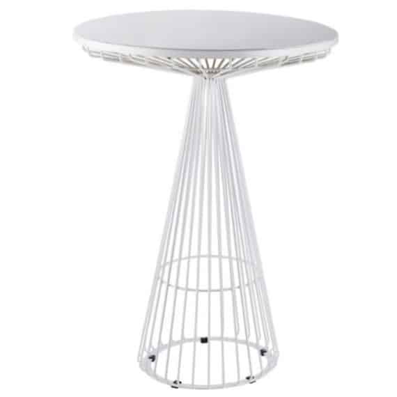 Wire Bar Table Hire - White