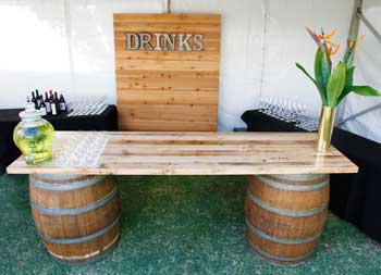 Wooden Barrel Bar