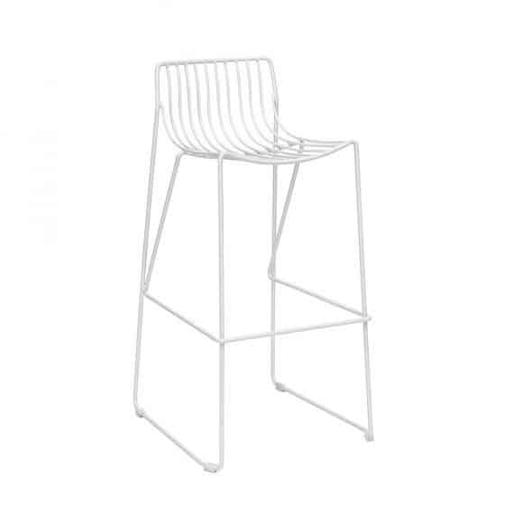 Low Back Bar Stool - White