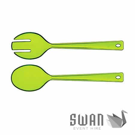 Salad Servers - Green - Plastic - Pair