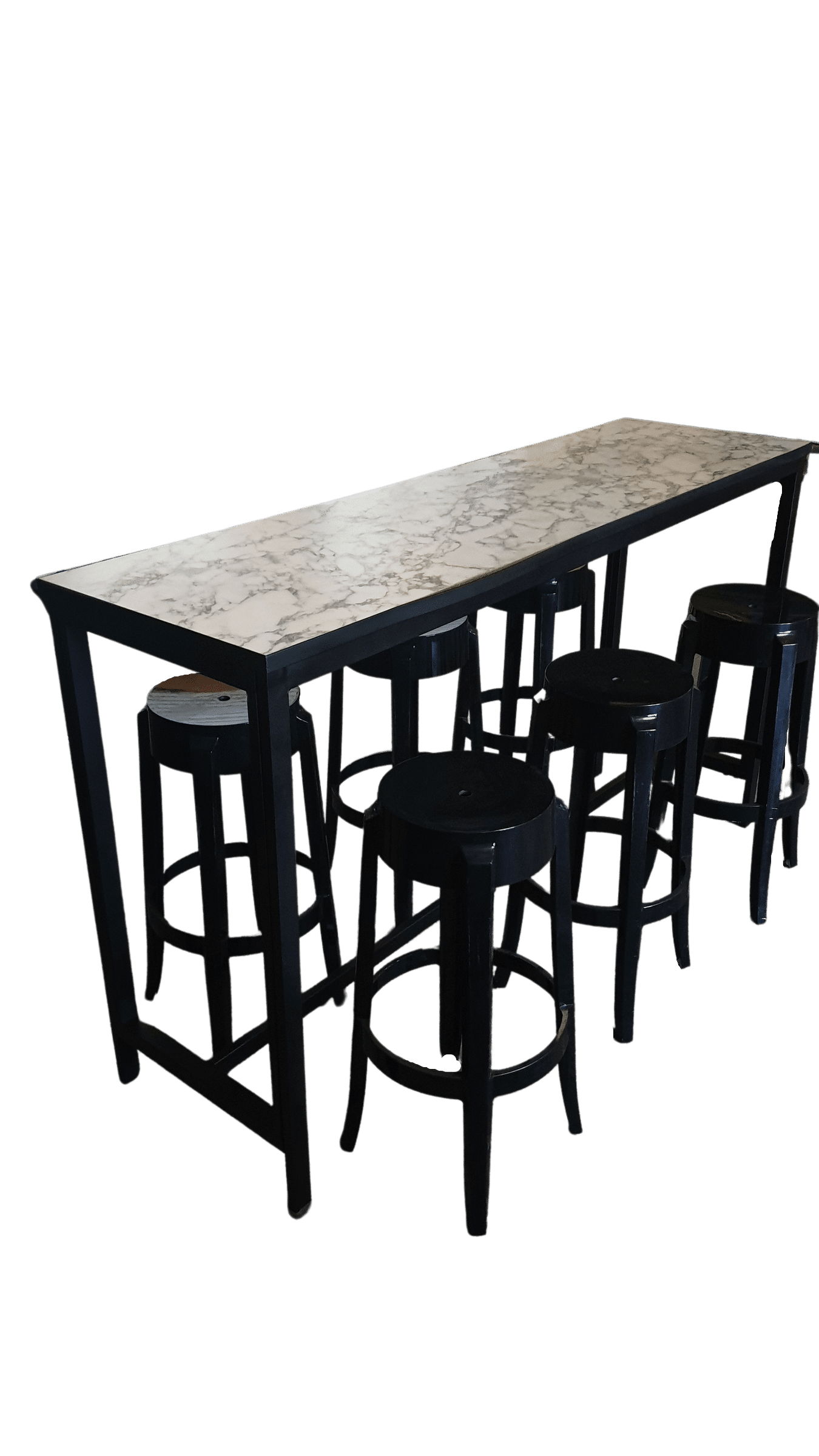 Marble Look Bench Bar Table - Image 1