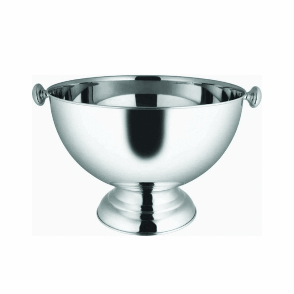 Wine Chiller or Punch Bowl - Chrome with Decorative Handles