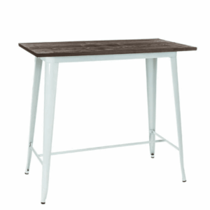 Tolix Bench Bar Table - White Legs - Image 1