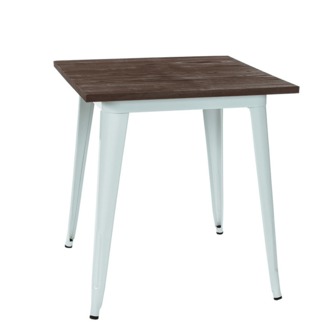 Tolix Cafe Table with White Legs - Image 1